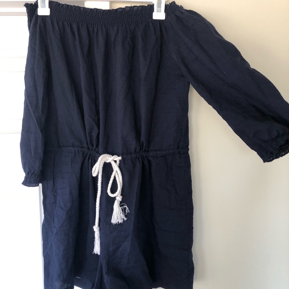 Navy Mudpie off the shoulder romper